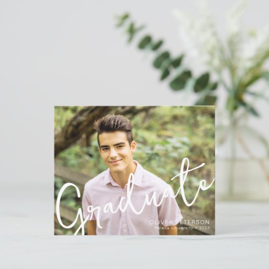 Ankündigung des Abschlusses für Skript-Overlay-Fot (Stehend Vorderseite)