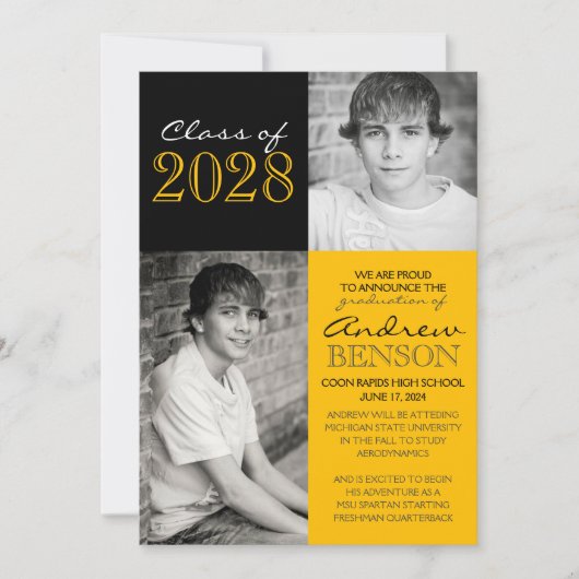 Ankündigung des Abschlusses "Gold und Black 2 Foto (Vorderseite)