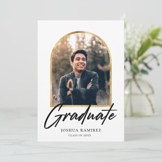 Ankündigung des Abschlusses "Golden Arch Foto Fram (Stehend Vorderseite)