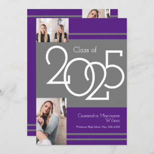 Ankündigung des Abschlusses "Graue Lila School Col