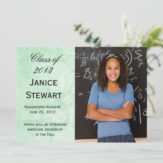 Ankündigung des Abschlusses "Grünes Marmor" (Stehend Vorderseite)