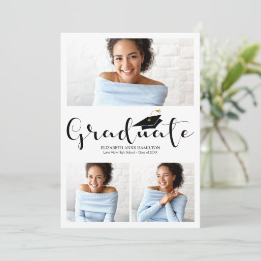 Ankündigung des Abschlusses High School 3 Foto (Stehend Vorderseite)