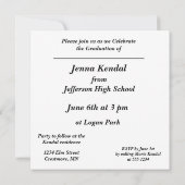 Ankündigung des Abschlusses in der Schule, Einladu (Rückseite)