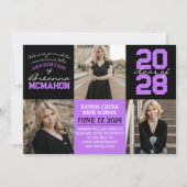 Ankündigung des Abschlusses lila & schwarz 4 Foto (Vorderseite)