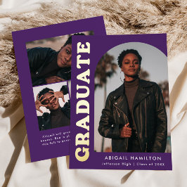 Ankündigung des Abschlusses "lila und goldene Fohl