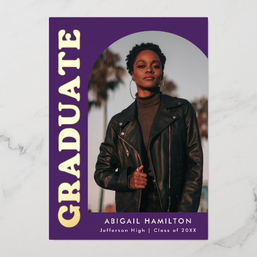 Ankündigung des Abschlusses "lila und goldene Fohl (Vorderseite)