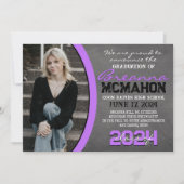 Ankündigung des Abschlusses lila und schwarz (Vorderseite)