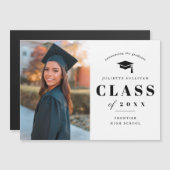 Ankündigung des Abschlusses "Minimal Type Foto" (Vorne/Hinten)