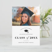 Ankündigung des Abschlusses "Minimal Type Foto" (Stehend Vorderseite)