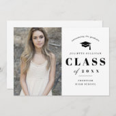 Ankündigung des Abschlusses "Minimal Type Foto" (Vorne/Hinten)