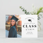 Ankündigung des Abschlusses "Minimal Type Foto" (Stehend Vorderseite)