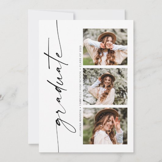 Ankündigung des Abschlusses Minimalistisches Foto (Vorderseite)