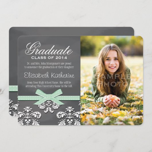 Ankündigung des Abschlusses "Minze Bow" (Vorne/Hinten)