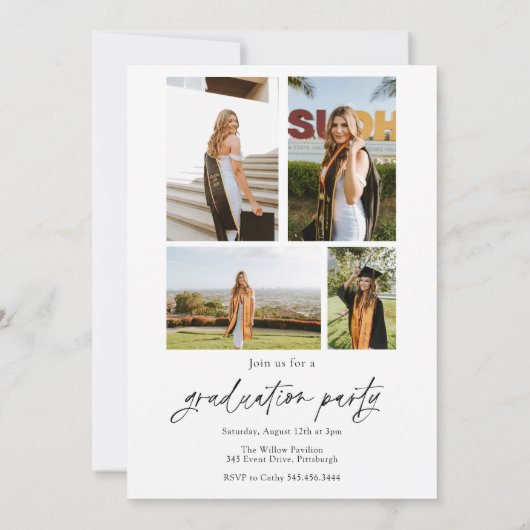 Ankündigung des Abschlusses mit Foto (Rückseite)