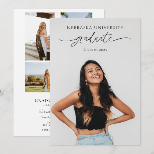 Ankündigung des Abschlusses mit Foto (Vorne/Hinten)