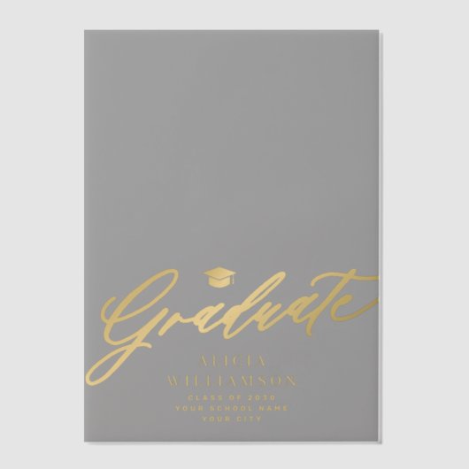 Ankündigung des Abschlusses mit Gold-Script-Funkti (Vorderseite)