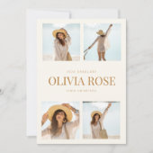 Ankündigung des Abschlusses mit vier Fotos (Vorderseite)