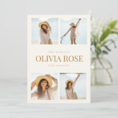 Ankündigung des Abschlusses mit vier Fotos (Stehend Vorderseite)