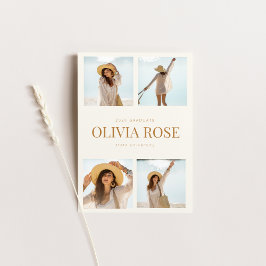 Ankündigung des Abschlusses mit vier Fotos