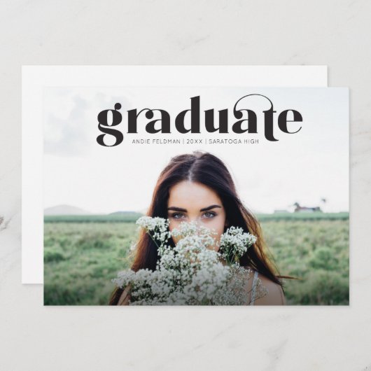 Ankündigung des Abschlusses "Moderner Grad Full Fo (Vorne/Hinten)