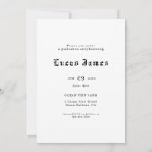 Ankündigung des Abschlusses Old Newspaper Einladun (Rückseite)