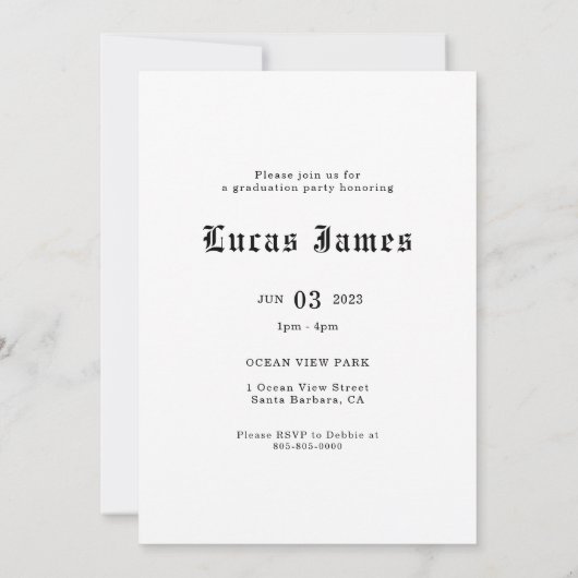 Ankündigung des Abschlusses Old Newspaper Einladun (Rückseite)