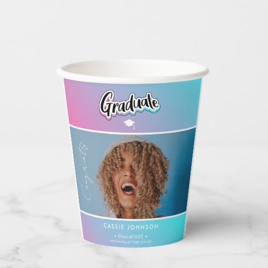 Ankündigung des Abschlusses Pappbecher (Vorderseite)