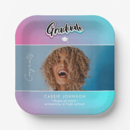 Ankündigung des Abschlusses Pappteller