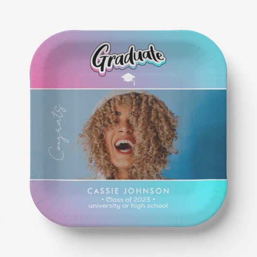 Ankündigung des Abschlusses Pappteller (Vorderseite)