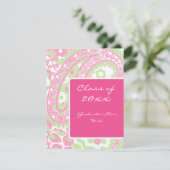 Ankündigung des Abschlusses "Pink and Green Paisle (Stehend Vorderseite)