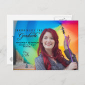 Ankündigung des Abschlusses Postkarte/Einladung Fo (Vorne/Hinten)