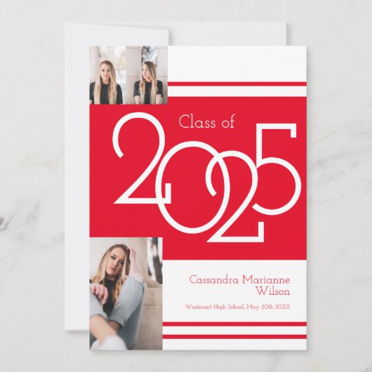 Ankündigung des Abschlusses "Red White School Colo (Vorderseite)