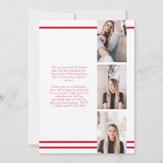 Ankündigung des Abschlusses "Red White School Colo (Rückseite)