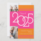 Ankündigung des Abschlusses "Rosa Orange School Co (Vorderseite)