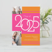 Ankündigung des Abschlusses "Rosa Orange School Co (Stehend Vorderseite)