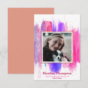 Ankündigung des Abschlusses "Rosa und Lila Glitzer