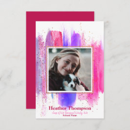 Ankündigung des Abschlusses "Rosa und Lila Glitzer