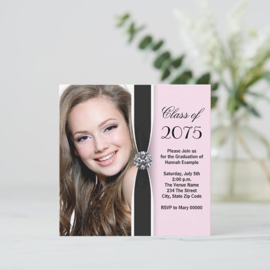 Ankündigung des Abschlusses "Rosa und Schwarzes Fo (Stehend Vorderseite)