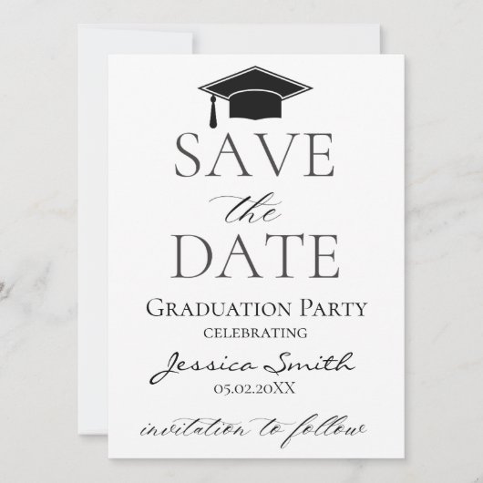 Ankündigung des Abschlusses Save the Date (Vorderseite)