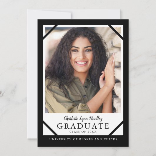 Ankündigung des Abschlusses Schwarz/Weiß (Vorderseite)