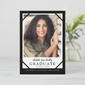 Ankündigung des Abschlusses Schwarz/Weiß (Stehend Vorderseite)