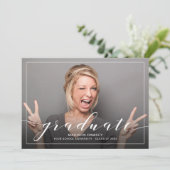 Ankündigung des Abschlusses und des Party von voll (Stehend Vorderseite)