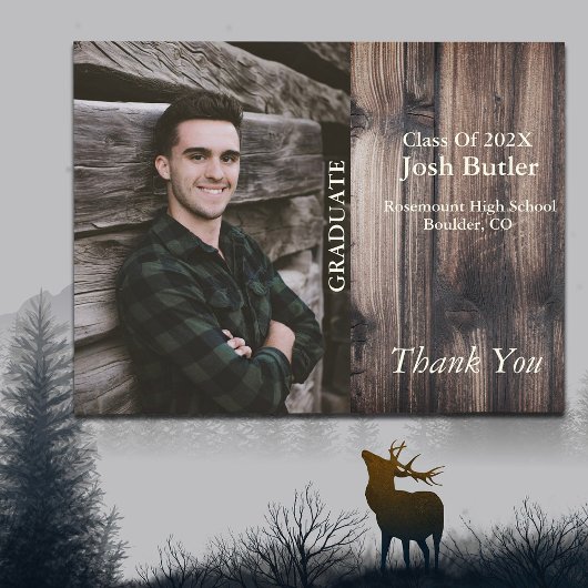 Ankündigung des Abschlusses und vielen Dank Postkarte