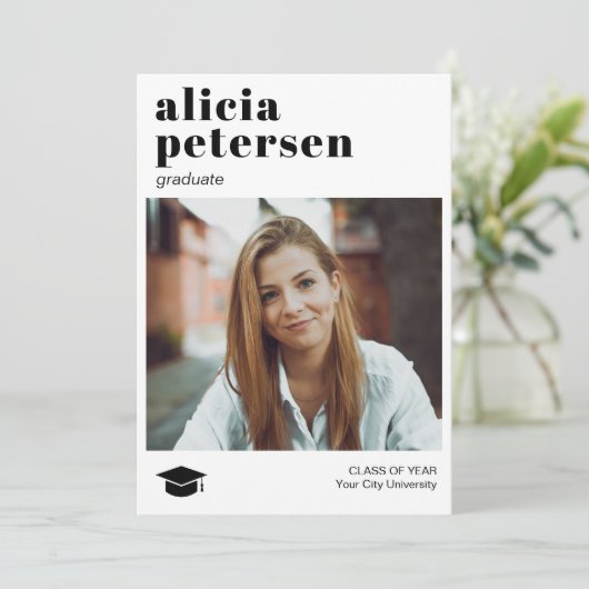 Ankündigung des Abschlusses von Foto (Stehend Vorderseite)