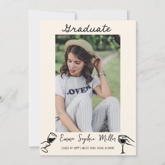 Ankündigung des Abschlusses von Hand (Rückseite)