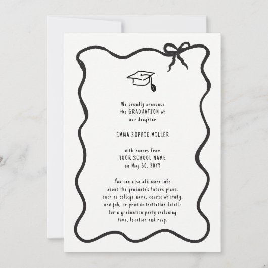 Ankündigung des Abschlusses von Hand (Vorderseite)