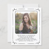 Ankündigung des Abschlusses von Hand gezogenem Fot (Rückseite)