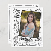 Ankündigung des Abschlusses von Hand gezogenem Fot (Vorne/Hinten)