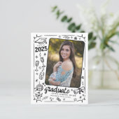 Ankündigung des Abschlusses von Hand gezogenem Fot (Stehend Vorderseite)