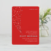 Ankündigung des Abschlusses von Konfetti in Rot un (Stehend Vorderseite)